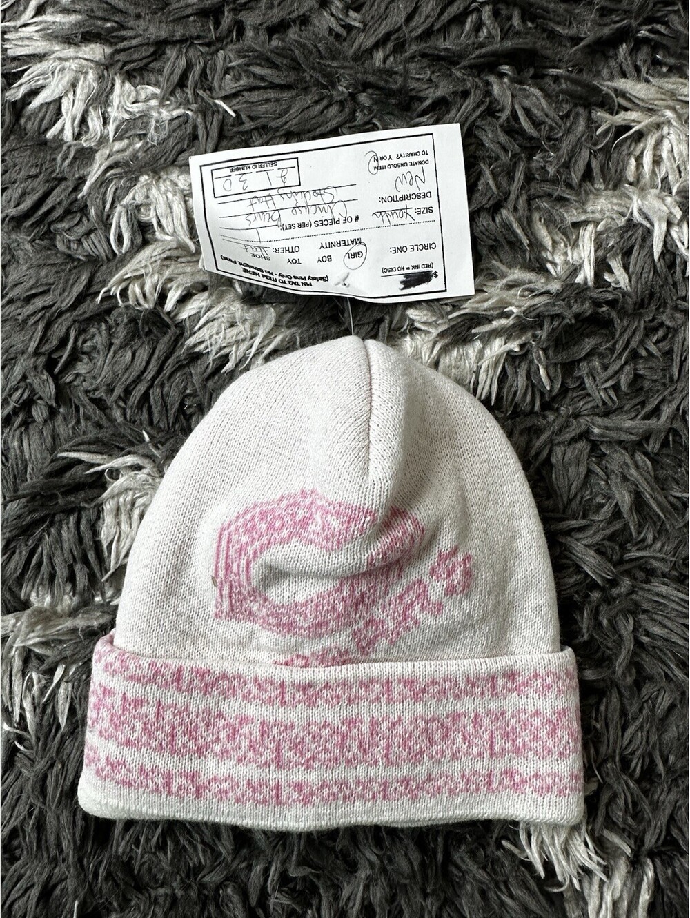 NWT Chicago Bears Youth Girls Pink Knit Stocking Hat Beanie NFL Winter